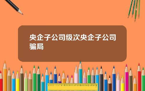 央企子公司级次央企子公司骗局