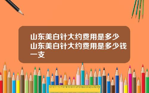 山东美白针大约费用是多少山东美白针大约费用是多少钱一支