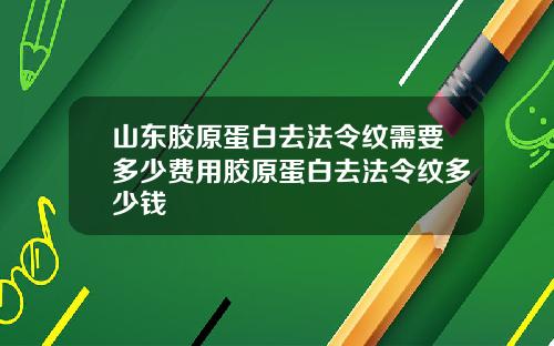 山东胶原蛋白去法令纹需要多少费用胶原蛋白去法令纹多少钱