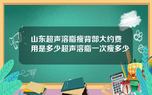 山东超声溶脂瘦背部大约费用是多少超声溶脂一次瘦多少