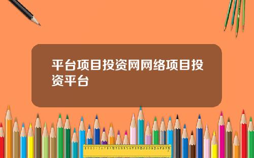平台项目投资网网络项目投资平台