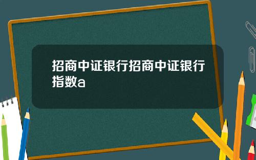 招商中证银行招商中证银行指数a