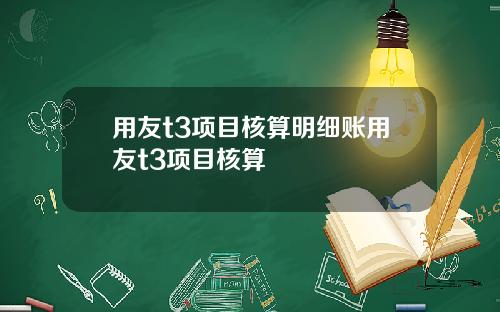 用友t3项目核算明细账用友t3项目核算