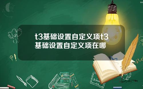 t3基础设置自定义项t3基础设置自定义项在哪