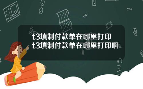 t3填制付款单在哪里打印t3填制付款单在哪里打印啊