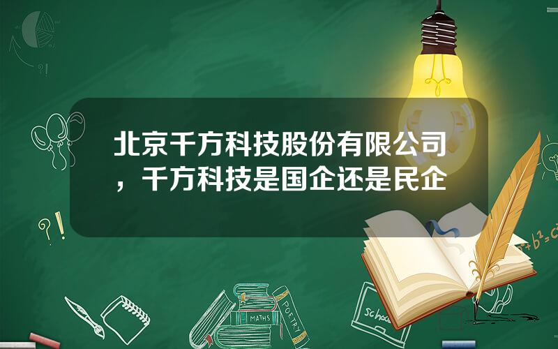 北京千方科技股份有限公司，千方科技是国企还是民企
