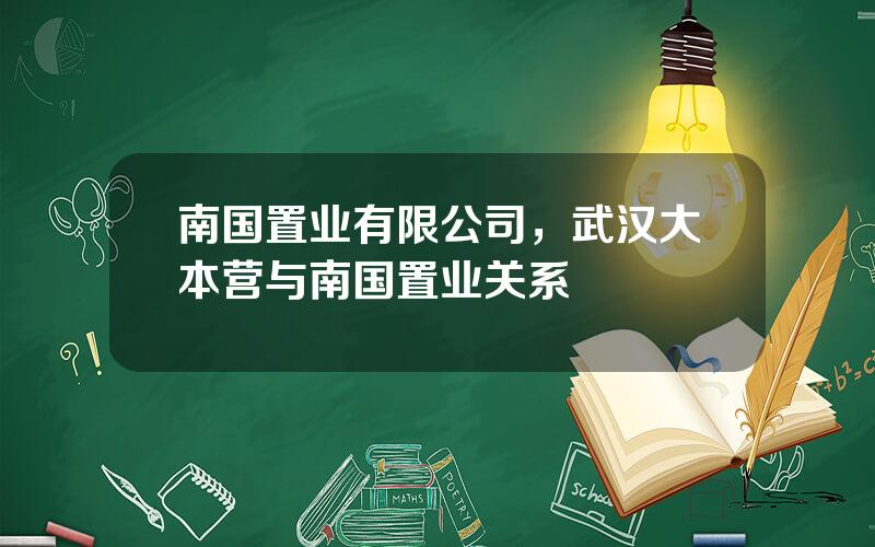 南国置业有限公司，武汉大本营与南国置业关系