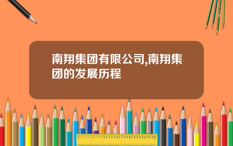 南翔集团有限公司,南翔集团的发展历程