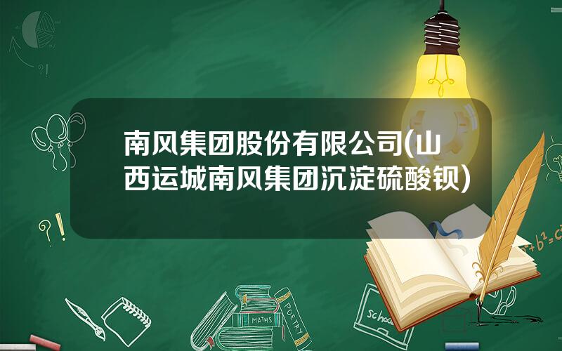 南风集团股份有限公司(山西运城南风集团沉淀硫酸钡)