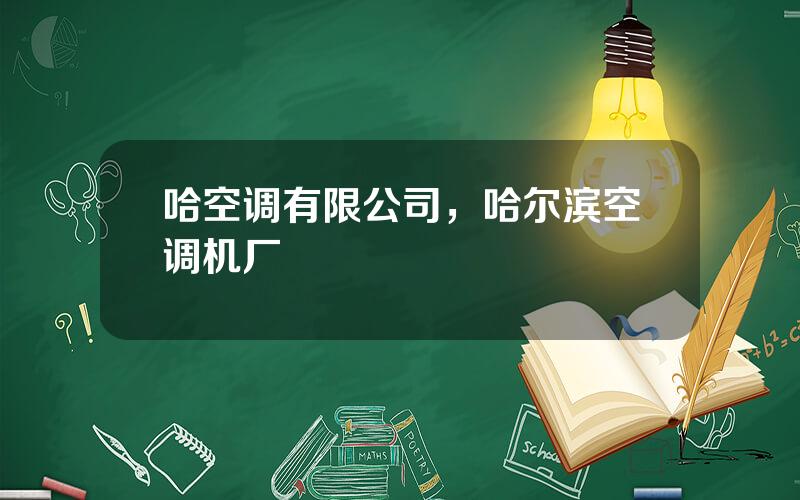 哈空调有限公司，哈尔滨空调机厂