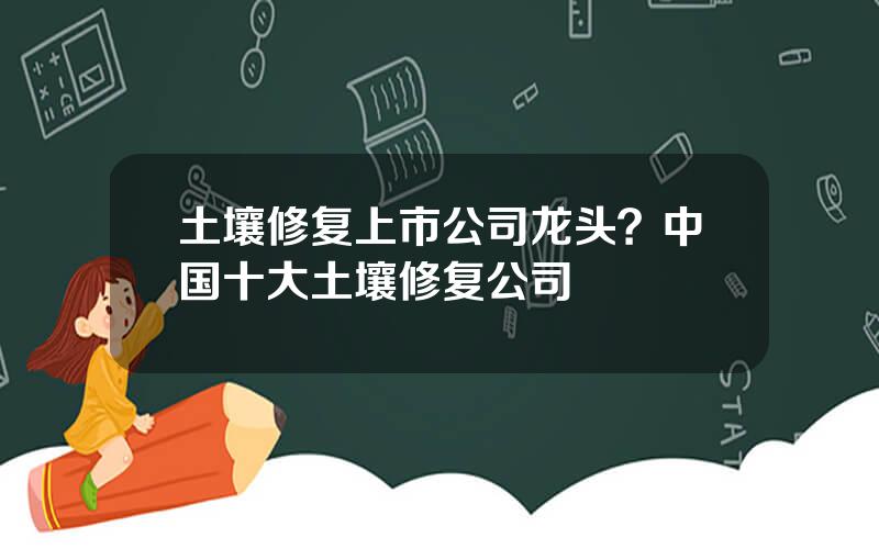 土壤修复上市公司龙头？中国十大土壤修复公司