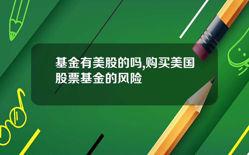 基金有美股的吗,购买美国股票基金的风险