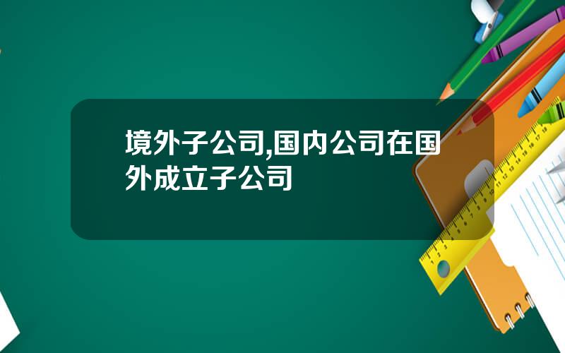 境外子公司,国内公司在国外成立子公司