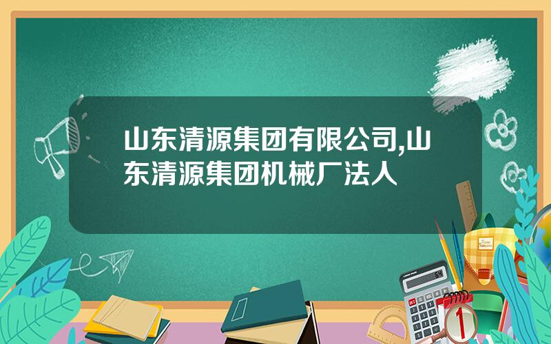 山东清源集团有限公司,山东清源集团机械厂法人