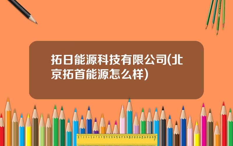 拓日能源科技有限公司(北京拓首能源怎么样)