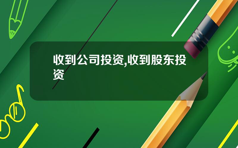 收到公司投资,收到股东投资