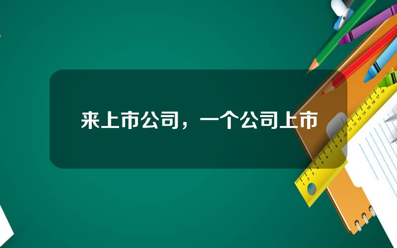 来上市公司，一个公司上市