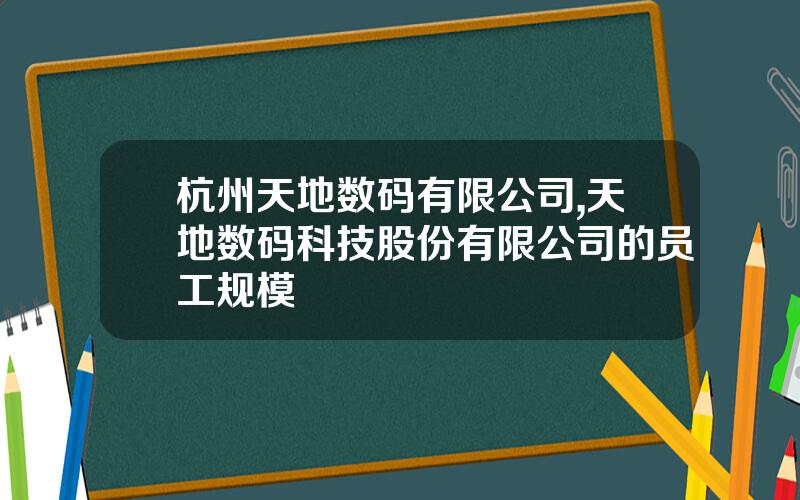 杭州天地数码有限公司,天地数码科技股份有限公司的员工规模
